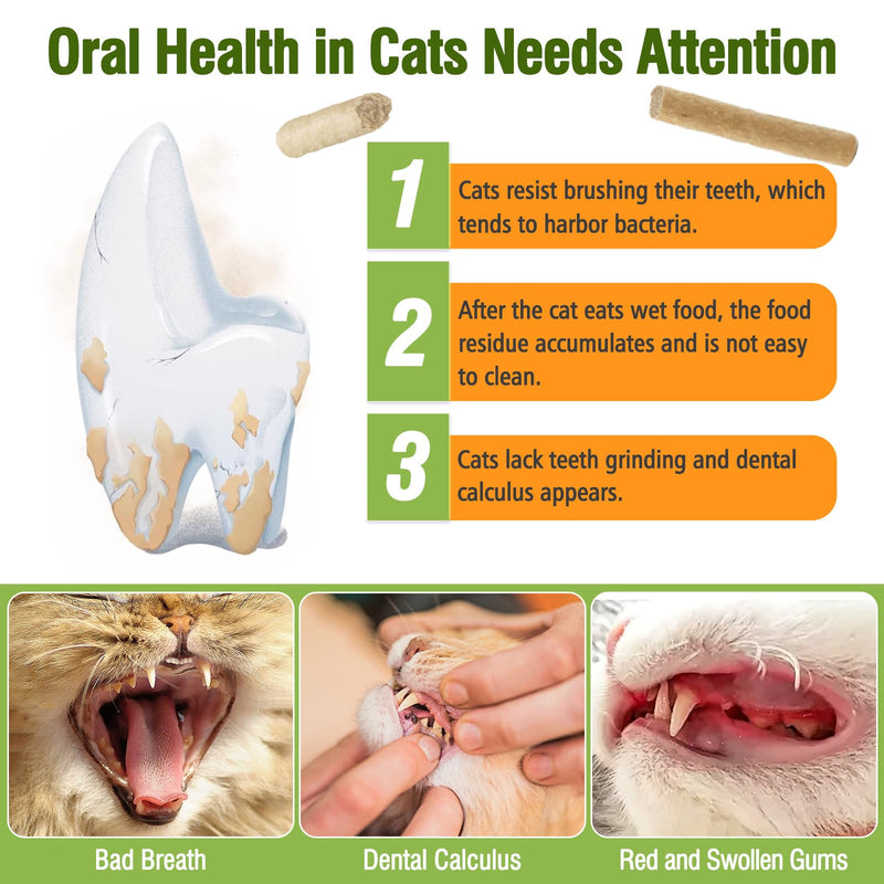 3.52oz/100g Freezed Dried Cat Chew Sticks, Cat Dental Treats for Freshens Breath and Controls Tartar, Feline Teething Sticks 100g-Chicken