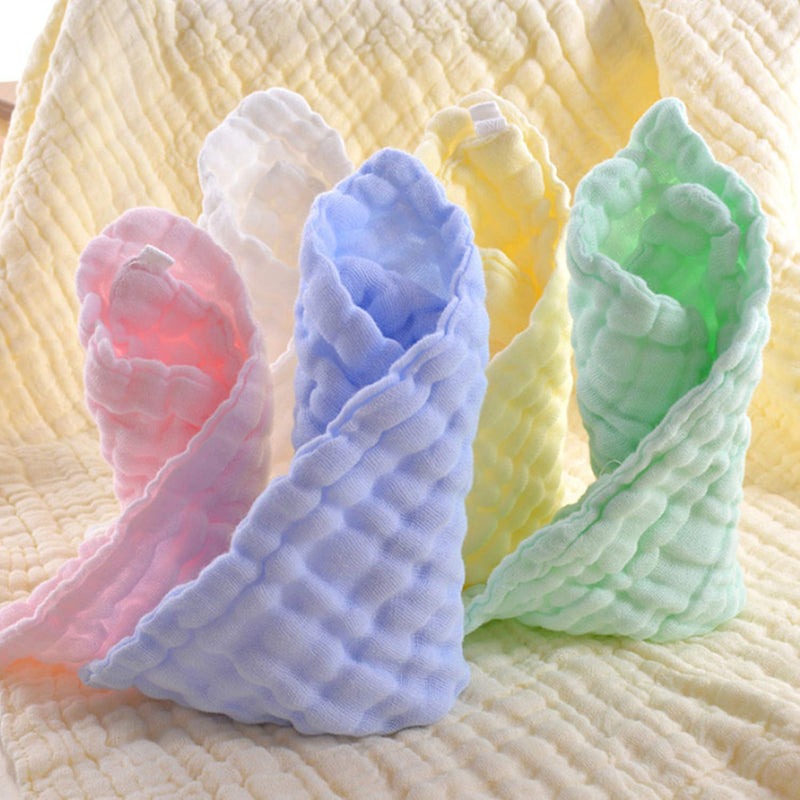 MUKIN Baby Washcloths - Natural Cotton Baby Wipes - Soft Newborn Face Towel and Washcloth for Sensitive Skin, Registry as Shower, 5 Pack 12x12 inches - BeesActive Australia