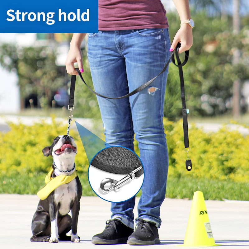 BAAPET 15 ft 20 ft 30 ft 50 ft 100 ft Long Dog Training Leash for Dog Training, Play, Camping, or Backyard Lead with Training Clickers for Small, Medium and Large Dogs or Cats (30 Feet, Black) 30 Feet - BeesActive Australia