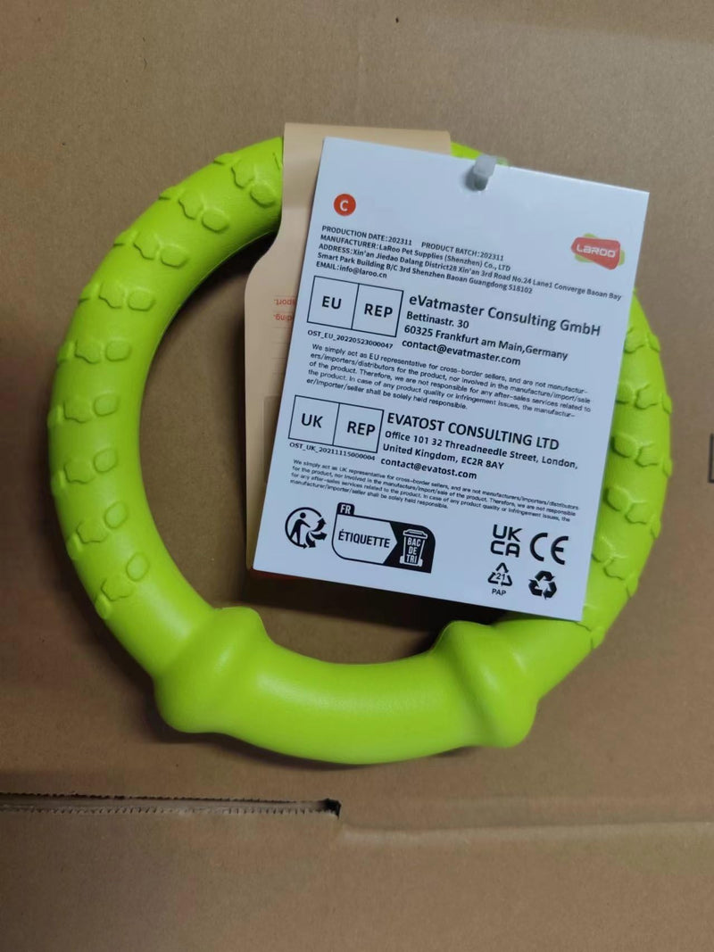 LaRoo Dog Flying Ring Toys, Floating Flying Disc ABS Durable Interactive Chew Toys for Training Outdoor Playing Puppy Medium Large Dogs (Small Green/18cm) Green-S - BeesActive Australia