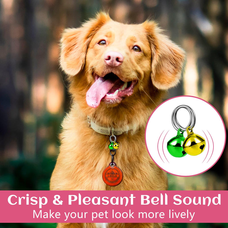 24 Pcs Cat Bells, Dog Cat Bell for Collar with Loud Crisp Sound, Pet Bells for Dog Cat Collar, Charm Pet Pendant Accessories, Loose Beads Pet Accessories, Jingle Bell for Christmas Decoration Party - BeesActive Australia