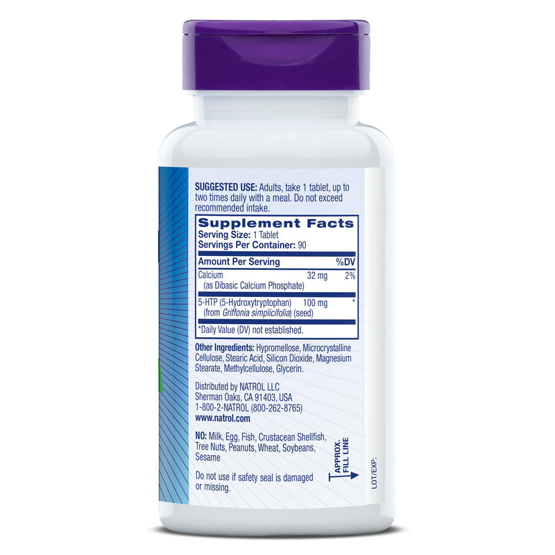 Natrol 5-HTP 100mg, Dietary Supplement Helps Support a Balanced Mood, Mood and Stress Support Supplement, 90 Time Release Tablets, 45-90 Day Supply Unflavored 90 Count (Pack of 1) - BeesActive Australia