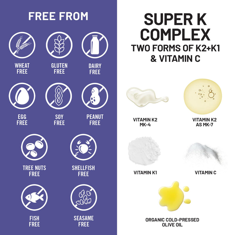 NatureWise Super K Complex - Vitamin K2 + K1 + C - Vegan K2 Vitamin Supplement for Heart + Bone Health Support - Non-GMO, Gluten Free, USA Manufactured - 90 Softgels[90 Day Supply]