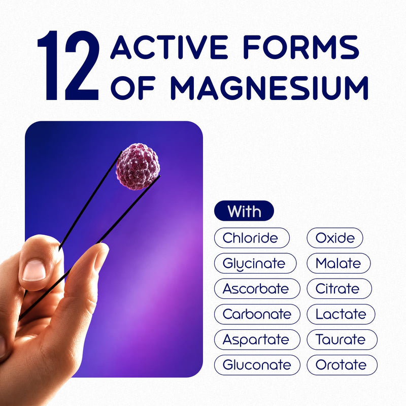 18 in 1 Magnesium Complex Gummies for Women and Men, 90 Gummies | 12 magnesium forms, High Absorption with Vitamin D3, K2, B6 & Zinc, Supports Sleep, Muscle, Bone & Nerve Health, Sugar Free 90 Count (Pack of 1)