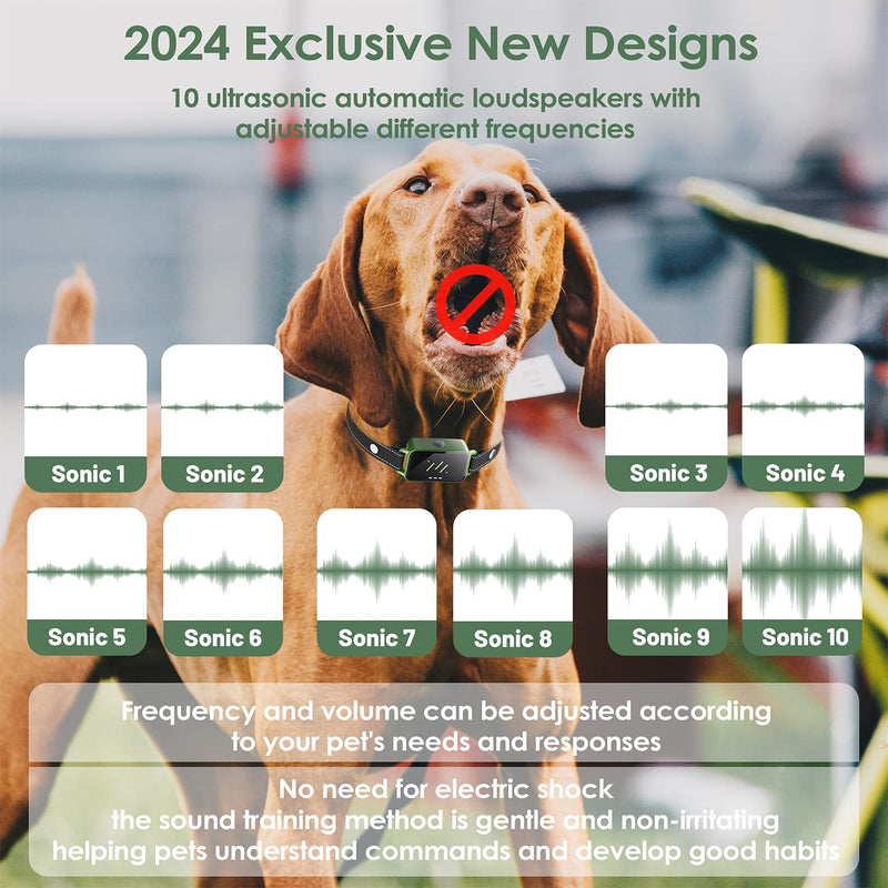 Dog Shock Collar 2 Dogs, 4500FT Dog Training Collar Rechargeable Waterproof IP67 Electronic Collar, Adjustable Collar for Dog 8-120 Lbs, 3 Training Modes Beep Dog Shock Collar with Remote Control 2 Pack Green - BeesActive Australia