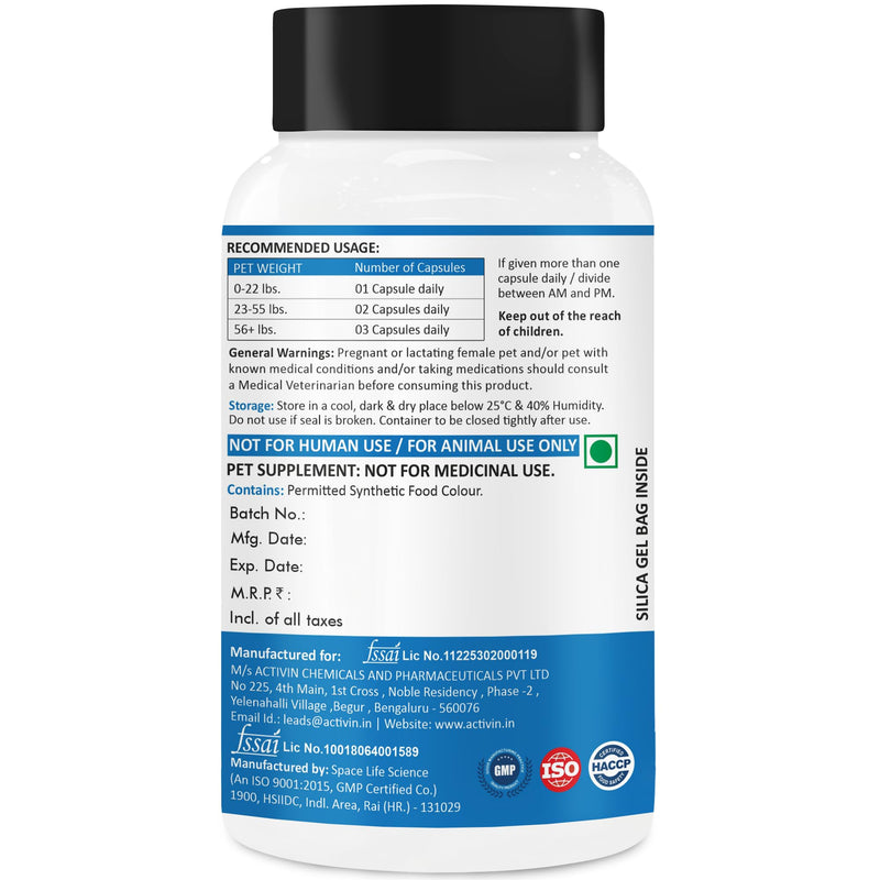 Liver Health Supplement for Dogs & Cats | Milk Thistle & Curcuminoid Complex | Supports Liver Detoxificationb & Antioxidant Health | 100 Capsules