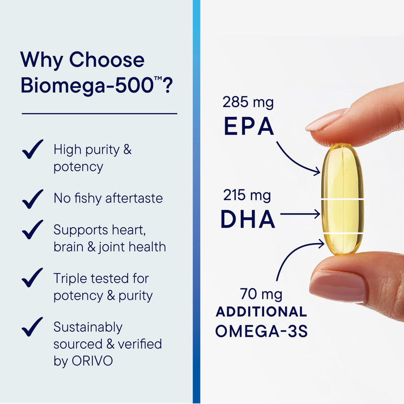 Biotics Research Biomega 500 Omega 3 Fish Oil Supplement, Highly Concentrated Fish Oil with EPA/DHA, Omega 3 Fatty acids, Supports Immune and Cardiovascular 90 Softgel Capsules