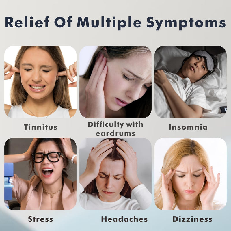 Ear Pressure Relief Suction Device, Migraine and Headache Relief Products, Airplane Ear Pressure Relief Through Inner Ear Pressure Balance, Reduces Tension, with 3 Sizes of Earplugs