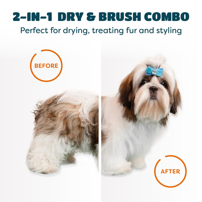 2-in-1 Dog Hair Dryer with Slicker Brush for Small-Sized Dogs and Cats | Pet Hair Dryer | Dog Blow Dryer | 300 Watts, 75-85 dB, Adjustable Temperature, Overheat Protection - BeesActive Australia