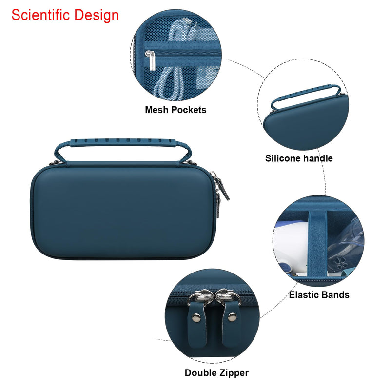 Elonbo Carrying Case for Portable Handheld Inhaler Nebulizer Machine for Adults and Kids, Asthma Inhaler Travel Case, Handheld Mesh Atomizer Machine Holder, Inhaler Spacer Bag, Dark Blue - BeesActive Australia