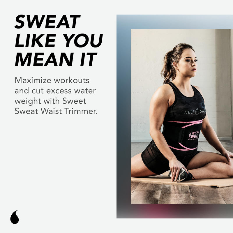Sports Research Sweet Sweat Waist Trimmer (Core Series) - Premium Sweat Enhancing Fitness Band for Women & Men Large Yellow Logo