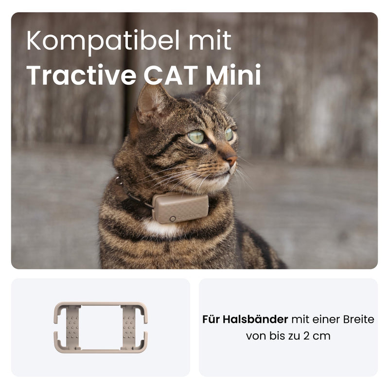 Tractive mounting clips (2 PCS.) for the CAT Mini GPS tracker for cats for safe adventures brown - BeesActive Australia