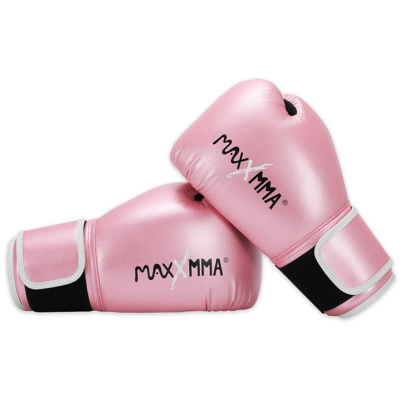 MaxxMMA Pro Style Boxing Gloves for Men & Women, Training Heavy Bag Workout Mitts Muay Thai Sparring Kickboxing Punching Bagwork Fight Gloves Rose Gold 10 oz.