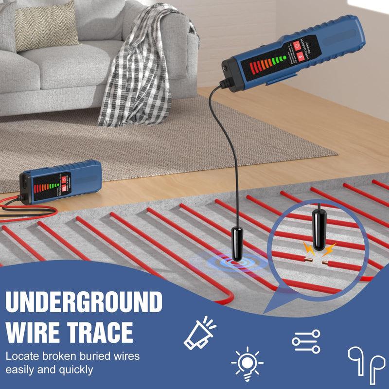 F04 Underground Wire Locator, Cable Locator with Earphone, Buried Wire Detector for Locating Breakage Cables & Wires Dog Fence Cables - BeesActive Australia