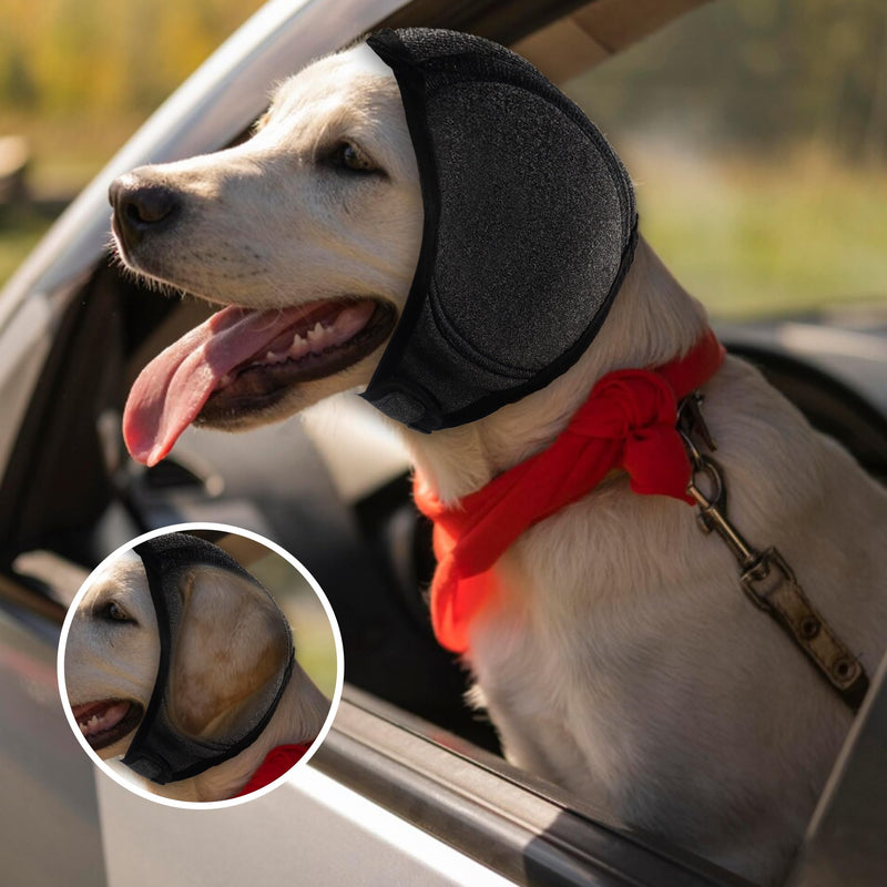2 Pack Ear Covers for Dogs Adjustable Ear Muffs Noise Protection No Shake Head Wraps Pet Animal Hearing Protections M Size