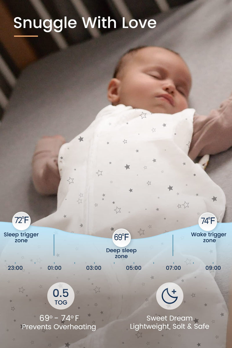 TotAha Light Baby Sleep Sack, Stretchy Sleepsack, Silky Comfort, Buttery Soft, Swaddle Transition Sleeping Bag, 2-Way Safe Zippers, Baby Wearable Blanket for 0-3-6-12-18-24 Months 0.5 TOG Greenleaf 6-15 Months - BeesActive Australia