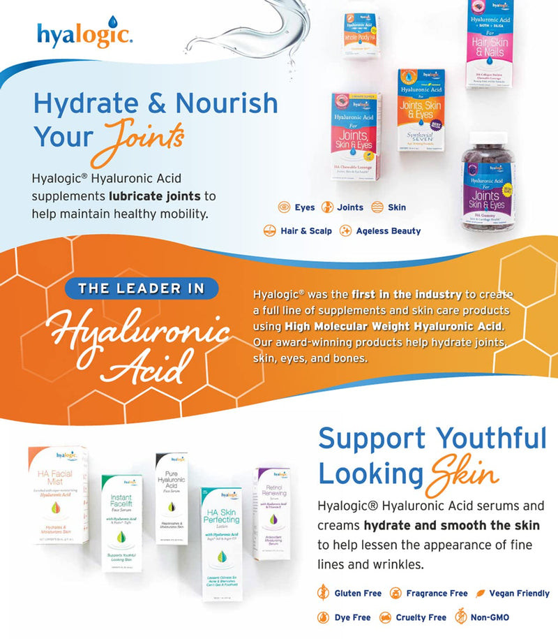 Dog Joint Supplement, Hyalogic Hyaluronic Acid Joint Supplement for Dogs, HyaFlex - 30-60 Day Supply, 1oz HA Canine Joint Support, Cartilage Supplement & Dog Coat Supplement, W/ No Fuss Liquid Dropper Standard Packaging - BeesActive Australia
