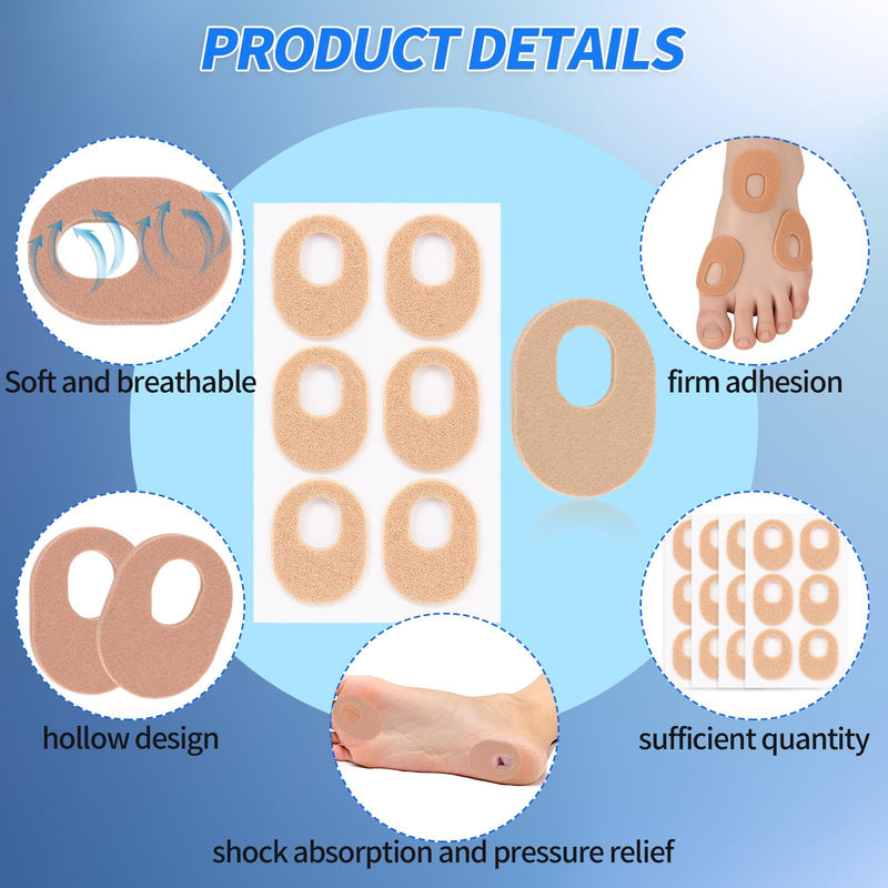 60 Pack Callus Pads，Soft Felt Callus Cushion Pads for Relief Foot Pressure and Heel Pain,Hollow Design Self-Adhesive Foot Callus Pads 60 Pack - BeesActive Australia