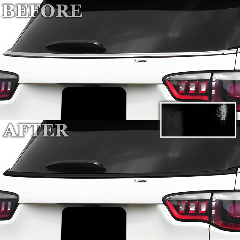 BOGAR TECH DESIGNS for Jeep Compass 2018-2026 Rear Bumper Chrome Delete – Precut Vinyl Trim Overlay, Gloss Black Blackout Look - BeesActive Australia