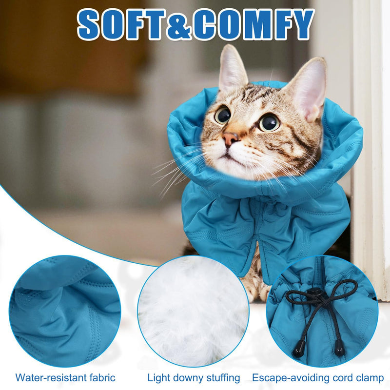 Elizabethan Collar, Post-Surgery Collar, Neck Brace Cat Protection, Adjustable Soft Cat Neck Brace, for Cats Kittens Prevents Licking Wounds (Blue, S) Blue - BeesActive Australia