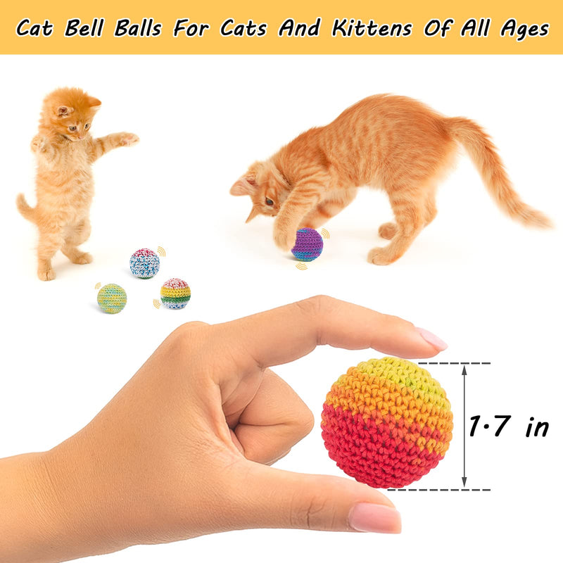 Retro Shaw Cat Toys Balls, Woolen Yarn Cat Ball Toy with Bell Inside, Cat Toys for Indoor Cats, Interactive Cat Chew Toys for Kitty Kitten, 6 Pack Multicolor - BeesActive Australia