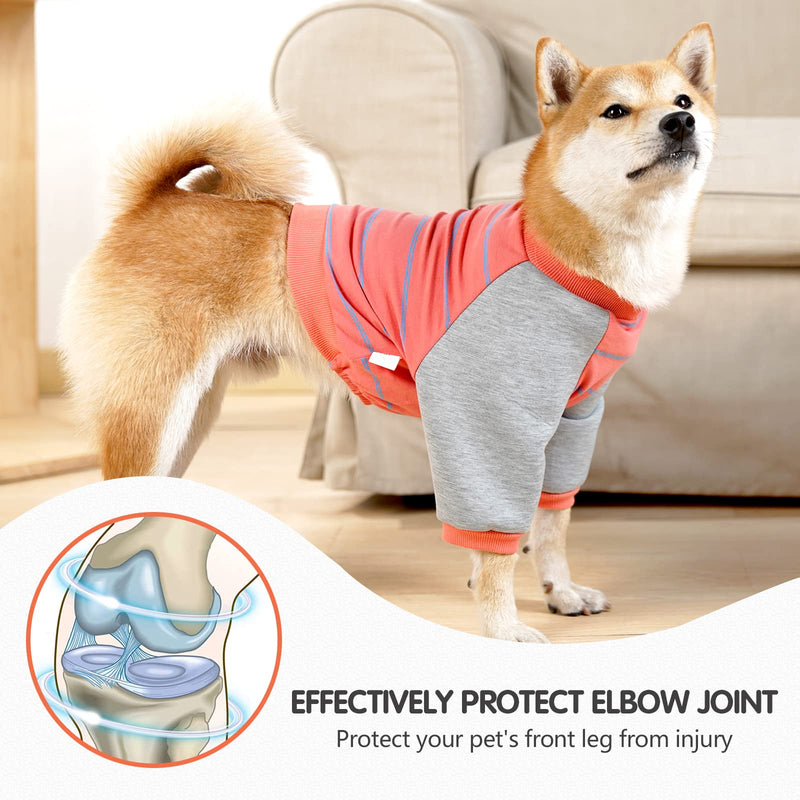 Dog Recovery Sleeve Suit,High Elastic Elbow Joint Protectors Clothes Anti-licking for Medium Dogs Large Dogs (XL,Orange red) XL: Chest girth 68-80cm Orange red