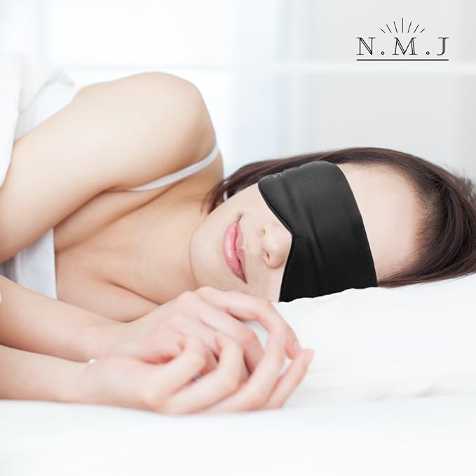 NMJ Eye Mask (100% Silk), Comfortable Sleep, One Size Fits All (Adjustable Size) (100% Silk) - BeesActive Australia