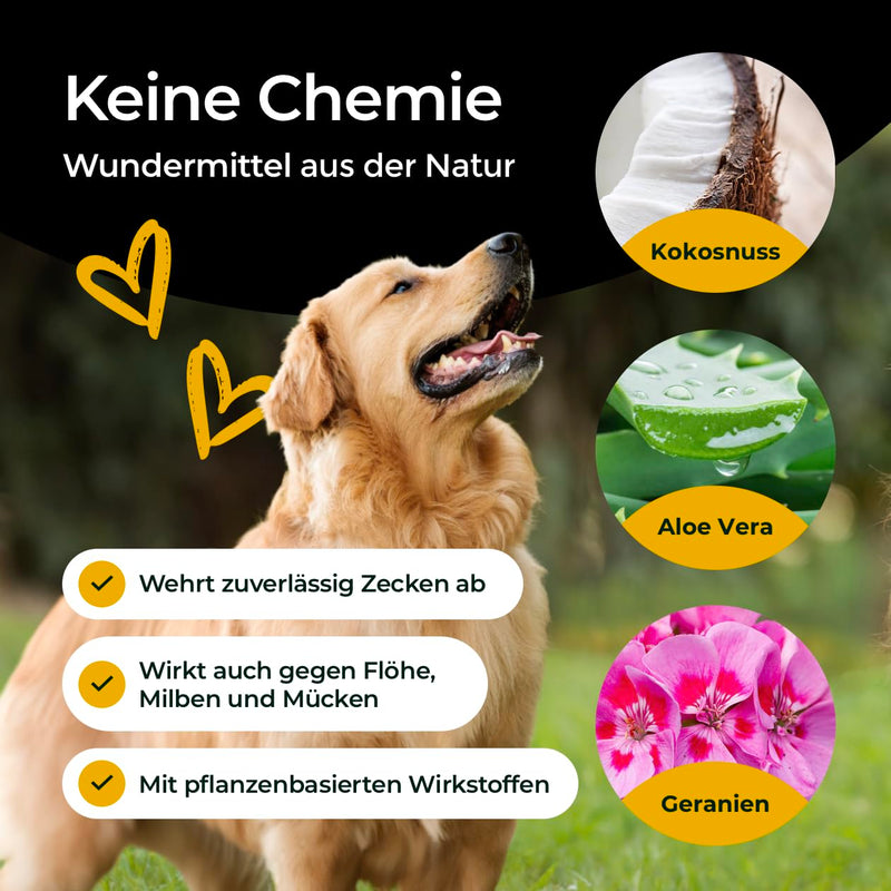 Hundpur tick tincture 50 ml - repellent against ticks - insect spray for dogs - essential oils against ticks, fleas, mites and mosquitoes - made in Germany - BeesActive Australia