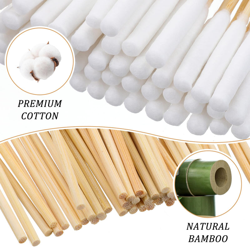 100 Pcs Large Cotton Swabs 6 Inch Dog Ear Swabs with Bamboo Handle for Dogs Soft Cotton Gentle and Lint-Free Dog Ears Clean Tips for Ear Cleaning Pet Care