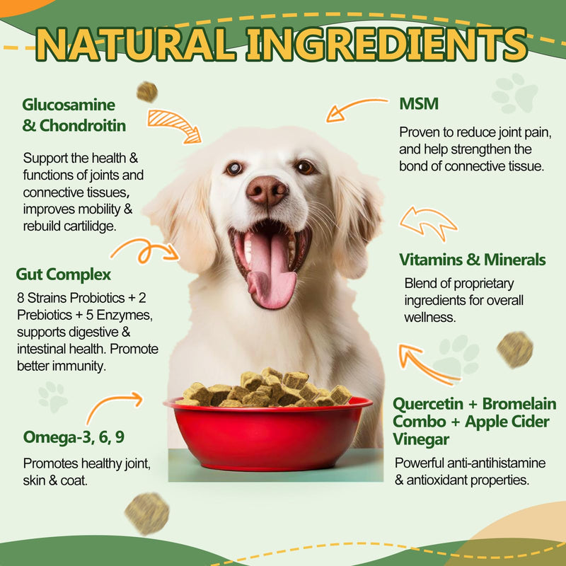 NATURE TARGET Dog Multivitamin Soft Chews, Cranberry Supplement for Dogs