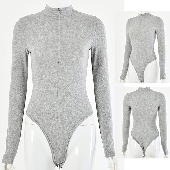 Naphy Women's Bodysuit, Long Sleeve, Body Shaper, Crew Neck, High Neck, Square Neck, Diet, Leotard, Compression, Tummy Tightening, Butt Lifting, Stoopy Back Relief, Correction Girdle, Soft - BeesActive Australia