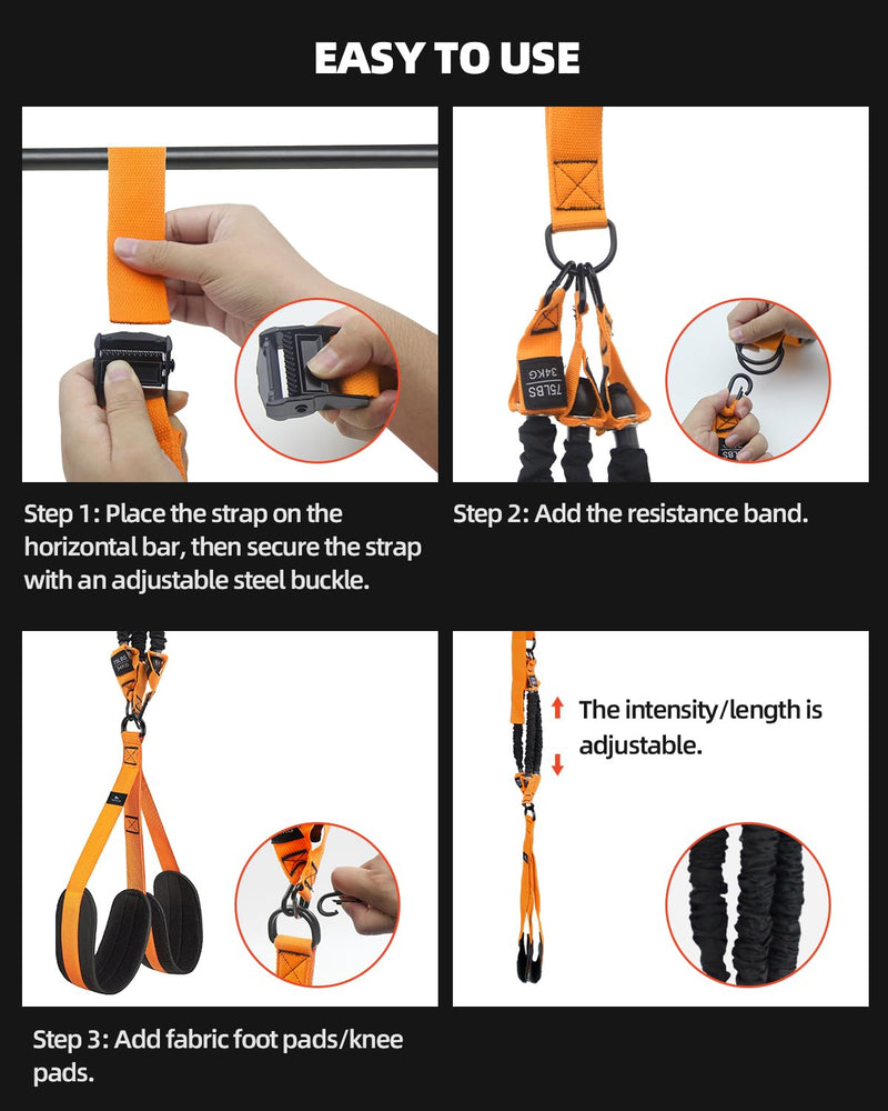 Abahub Heavy Duty Pull Up Assistance Bands Set, Resistance Bands for Assisted Pull-Ups, Chin-Ups, Strength Training, Stretching & Workout Fitness Orange 300 lbs