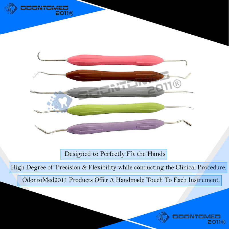 OdontoMed2011 Silicone Handle Dental Composite Filling Instruments Kit 5pcs Tools DN-2285 ODM - BeesActive Australia