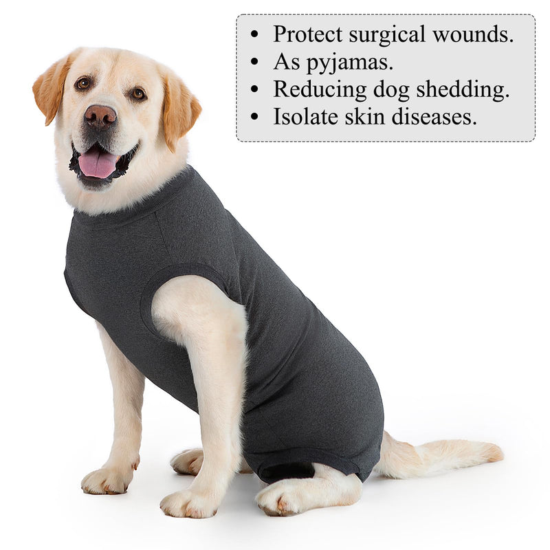 Cyponpy Dog Bodysuit After Surgery with Zipper Surgery Body Dog Castration Female Dog Surgery Body Male Surgery Body Dog Medical Bodysuit for Dogs Leak Protection Dog Wound Protection Suit for Dogs One-Piece 2XL Gray - BeesActive Australia