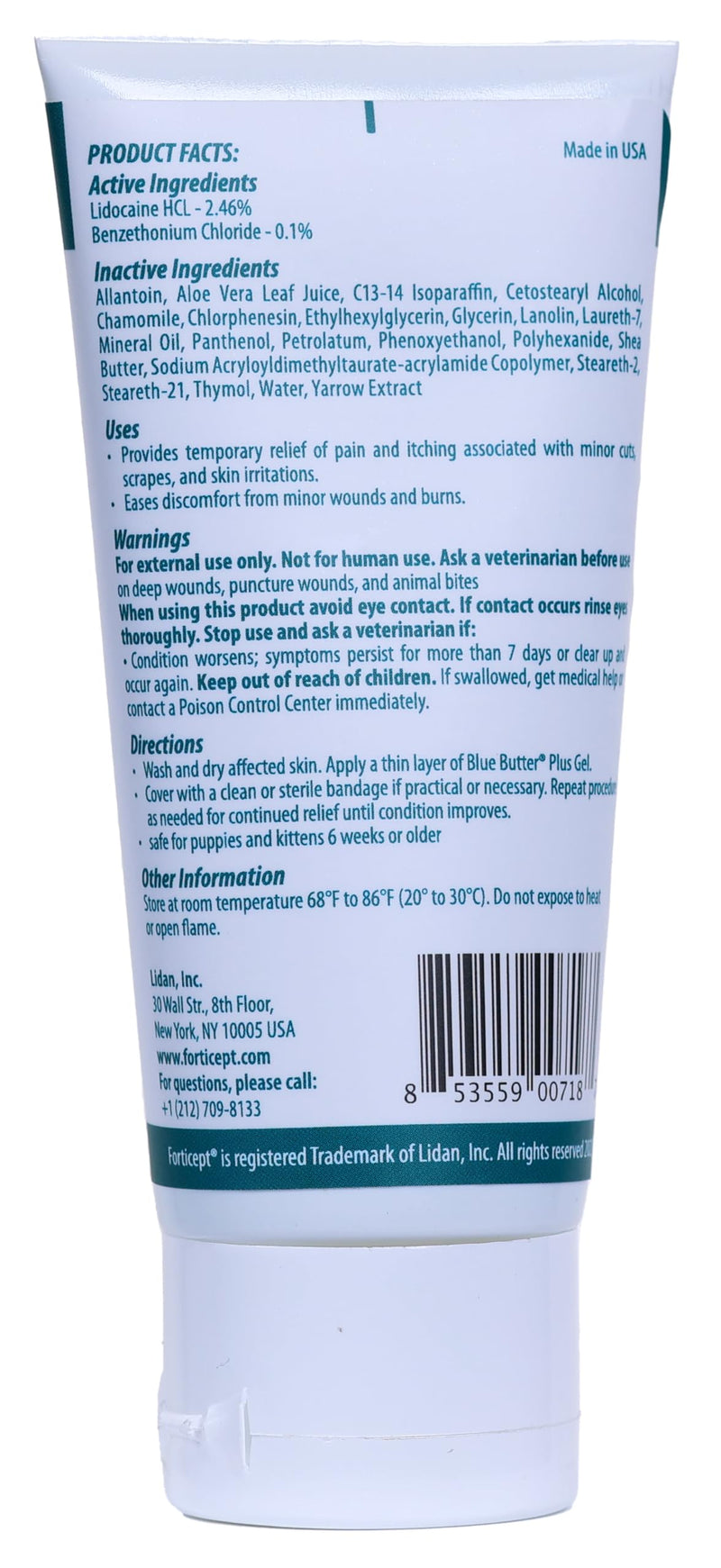 Forticept Blue Butter Plus Dog Itching Skin Relief Cream, Hot Spot Treatment for Dogs, Pain Relief, Dog Wound Care, Heals Skin Sores Irritation Cuts Bites Scrapes, 2 Oz - PawsPlanet Australia