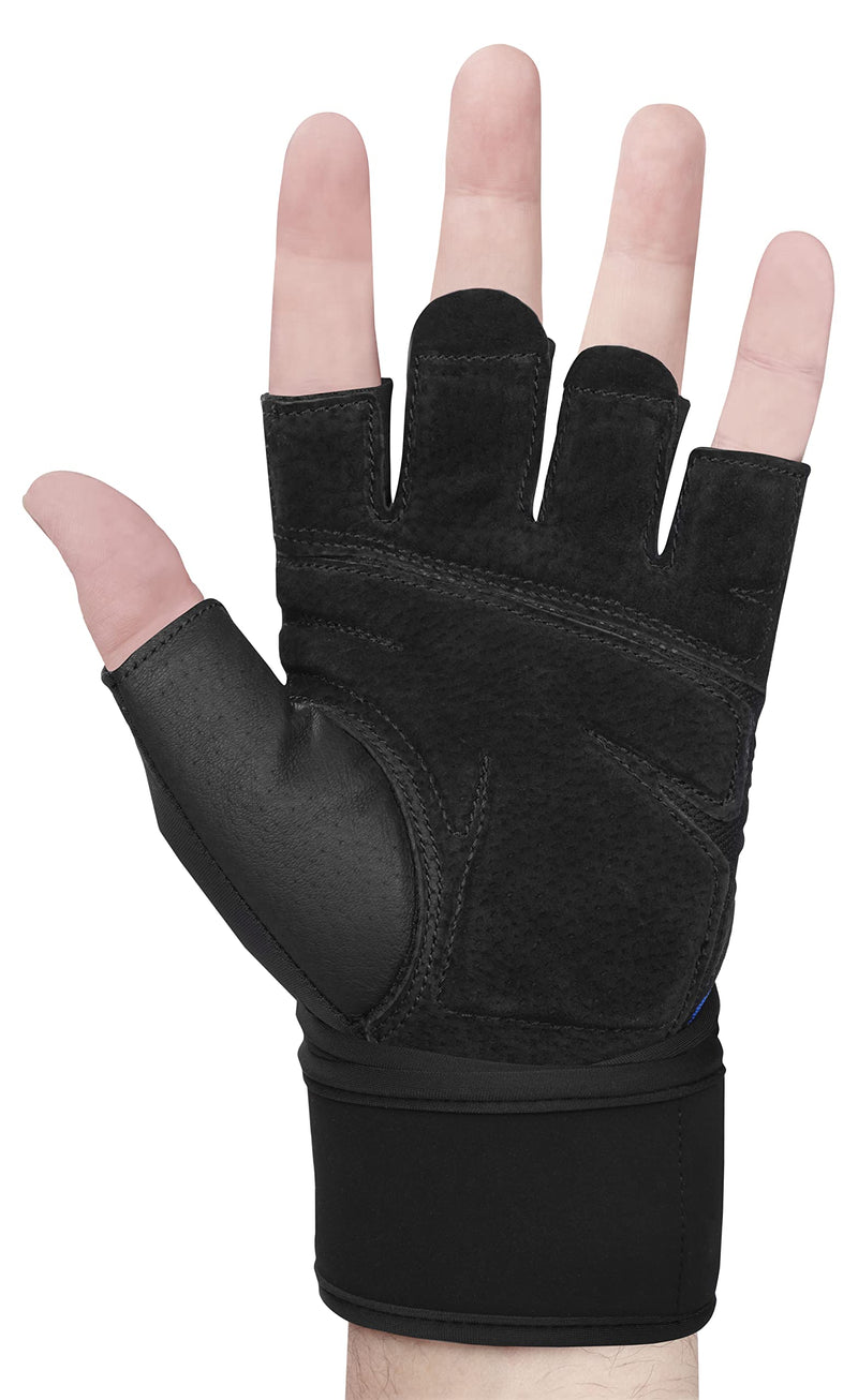 Harbinger Training Grip Wristwrap Weight Lifting Gloves, Unisex Unisex Blue Medium