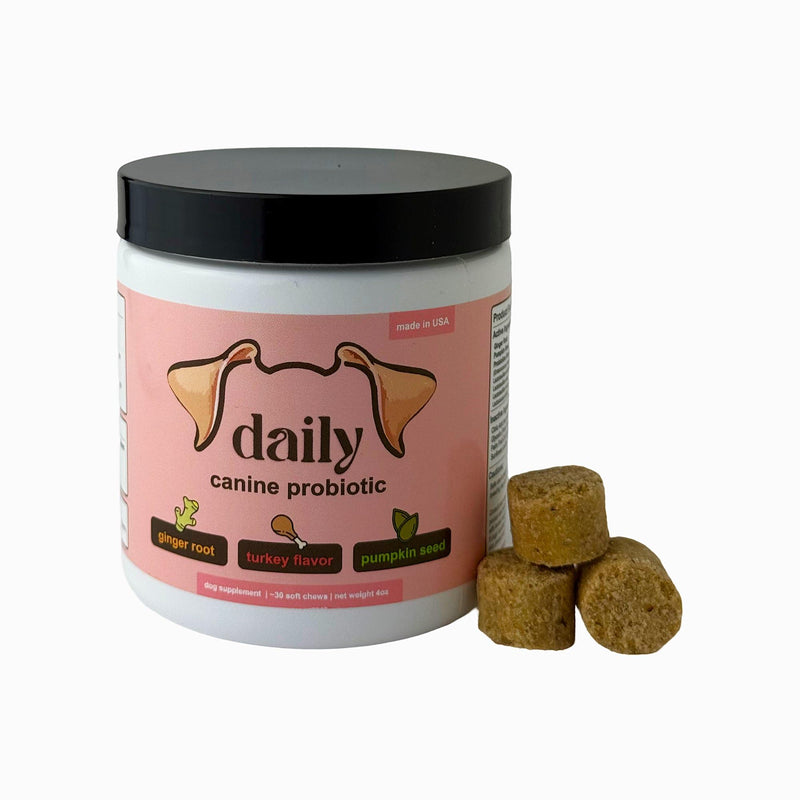 Probiotics for Dogs, Gut Health, Digestive Support & Occasional Diarrhea Relief - Turkey Flavor - 30 Soft Chews