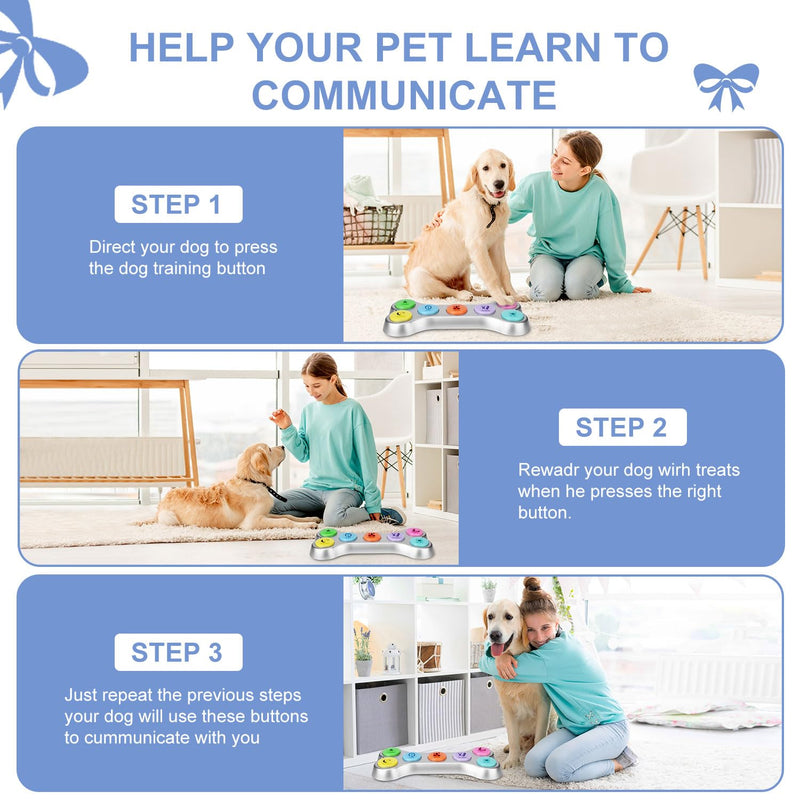 Dog Training Clickers Talking Button Set,Dog Buttons for Communication,Pet Basic Get Started Kit,Dog Buttons for Pet Sound Training Toy - BeesActive Australia