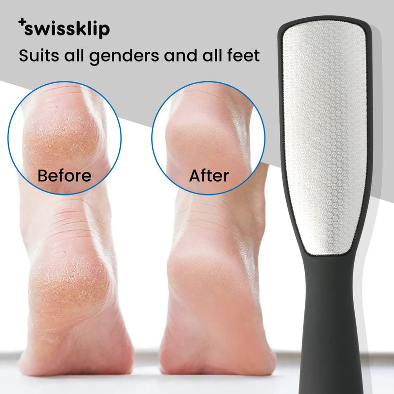 Swissker by Swissklip Foot File Callus Remover for Feet I A Perfect Heel Scraper for Cracked Heels I Luxurious Foot Scraper for Callus Removal and Dead Skin Remover for Feet (1 Pack) 1 Pack - BeesActive Australia