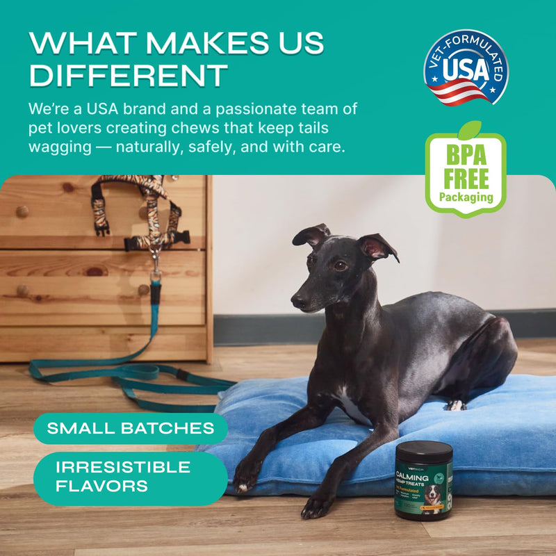 Dog Calming Chews with Hemp - 17,810 mg Hemp Oil per Pack - Soft Calming Chews for Dogs with Melatonin - Relaxation Support for Travel, Grooming, Separation, Thunder, Fireworks - 130 Duck Bites Duck Flavor Calming Chews - 130 count