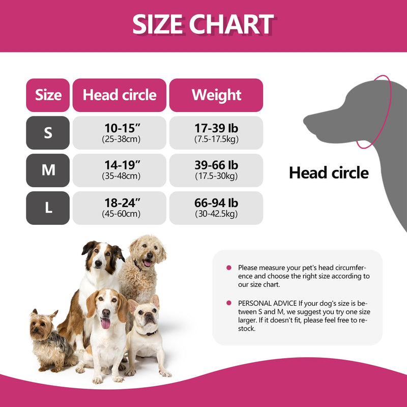 Waterproof Dog Bath Ear Covers & Calming Dog Snood – Aimosheng Reusable, Adjustable Anxiety Relief for Swimming, Grooming, Thunder & Fireworks Fuchsia M Medium
