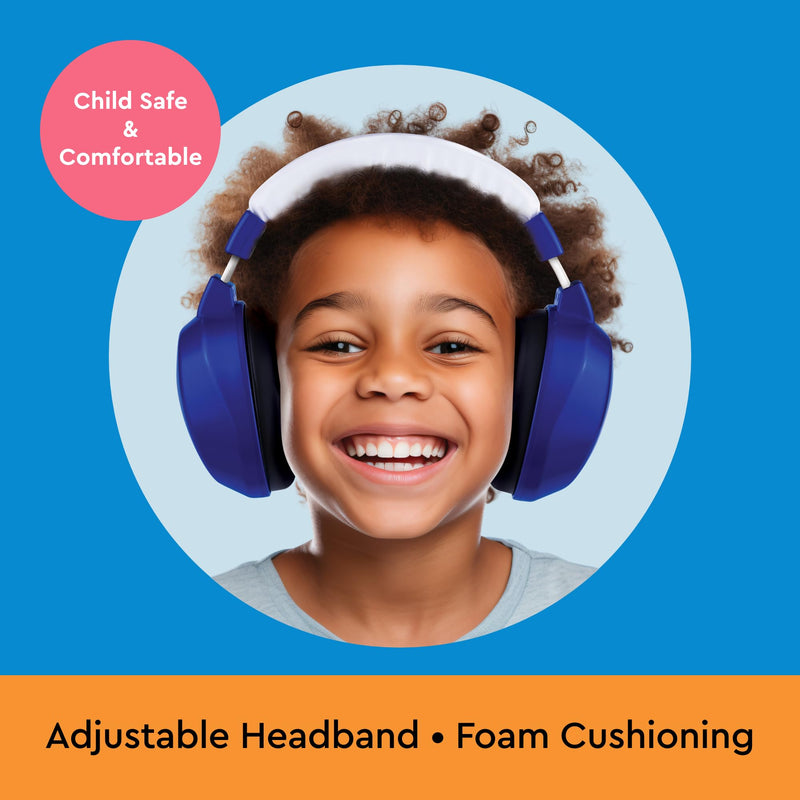 Lucid Audio Wireless HearMuff - Hearing Protection Earmuffs for Children - ages 5-10 Cobalt Blue - BeesActive Australia