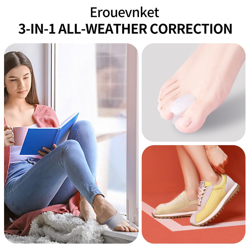 Bunion Corrector for Women & Men ：2-in-1 Adjustable Big Toe Relief Bunion Splints Hammer Toe Straightener，Comfortable, Effective Double Correction，1 set 1 set