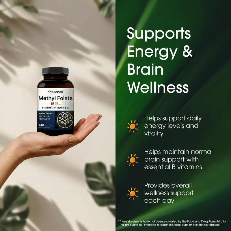 NatureBell Methyl Folate 15mg, 240 Capsules