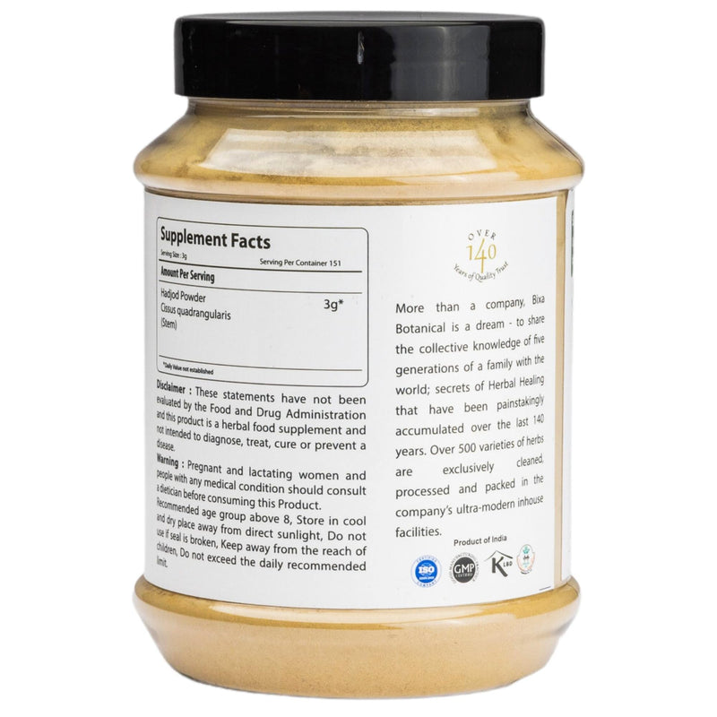 bixa BOTANICAL Ayurvedic Natural Herbal Supplement Cissus Powder (Cissus Quadrangularis/Hadjod) | Supports Bone & Cartilage Health | Natural Herbal Supplement (16 Ounce (Pack of 1)) - BeesActive Australia