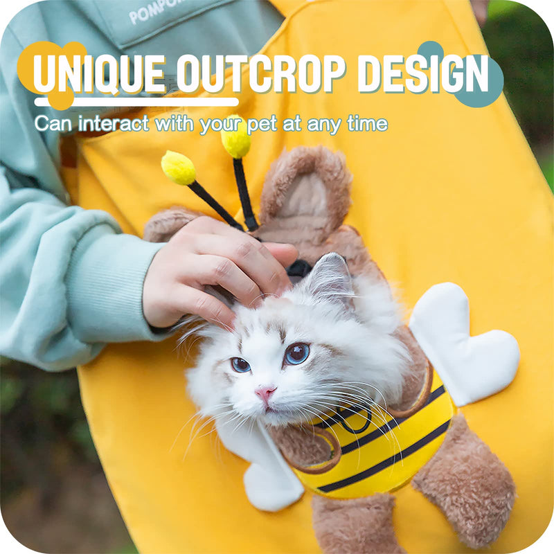 Cat bag, shoulder bag for pets, dog carrier bag, cute pet canvas shoulder bag, portable small pet canvas carrier bag for pets, suitable for small dogs, cats (large XXL - BeesActive Australia