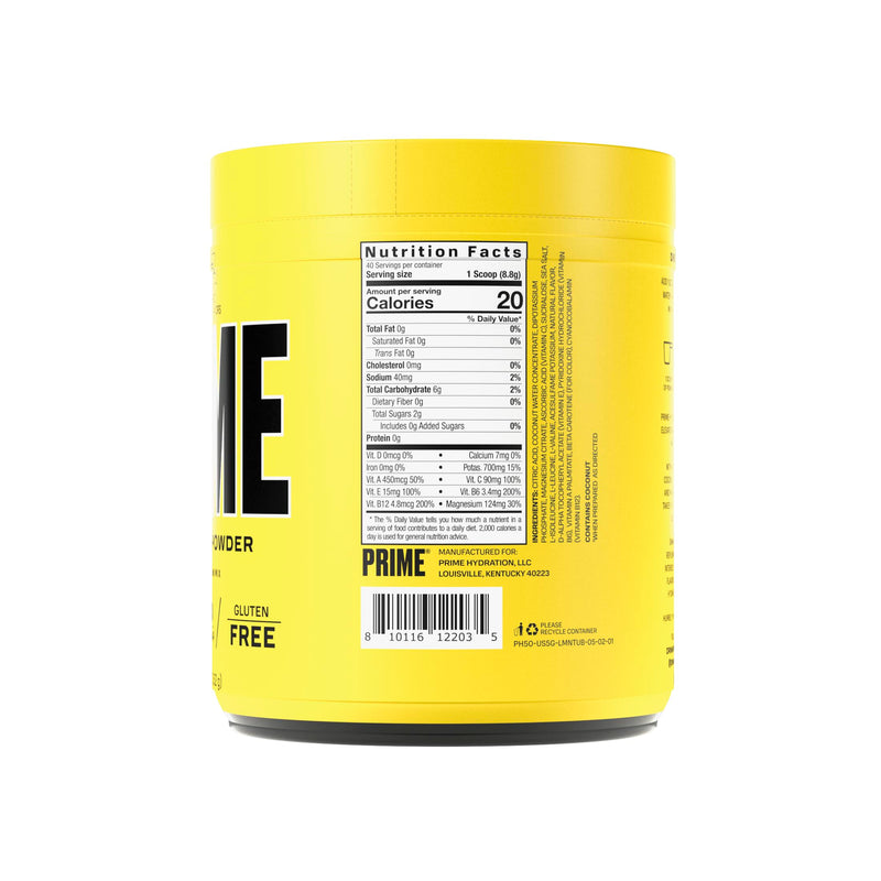 PRIME HYDRATION+ Powder Lemonade, Caffeine-Free, Electrolyte Drink Mix, 12.41 Oz