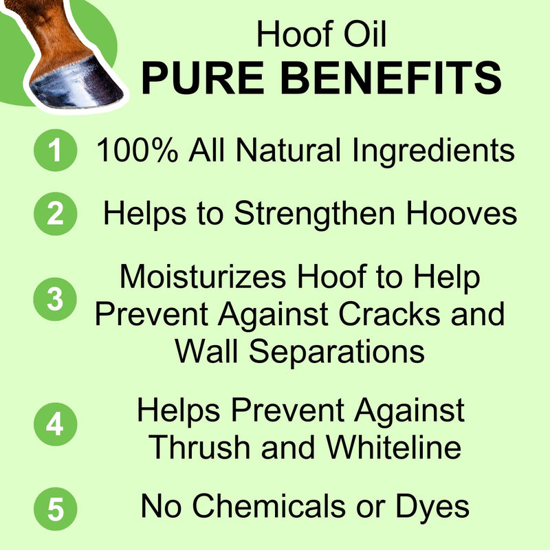 Hoof Oil - All Natural Hoof Conditioner for Horses with Hoof Oil Brush Applicator - Strengthens, Moisturizes and Treats Hoof Problems - 16 fl oz. - BeesActive Australia