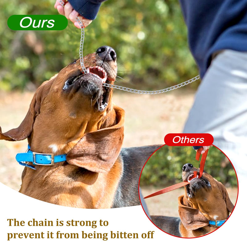 Metal Chain Heavy Duty Dog Leash 4FT x 3mm Chew Proof Pet Leash Chain with Soft Padded Handle for Large & Medium Size Dogs Walking, Training and Traveling - BeesActive Australia
