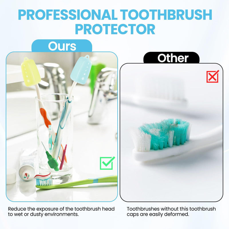 6 Packs Silicone Toothbrush Covers, Tooth Brush Cover Cap for Electric & Manual Toothbrushes, Toothbrush Travel Essentials - BeesActive Australia